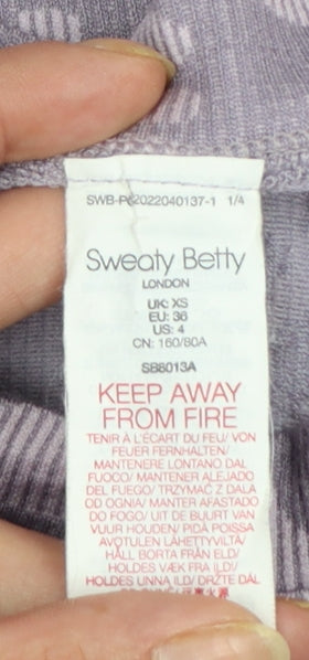 Sweaty Betty Womens Purple Animal Print Long Sleeve XS Active Top