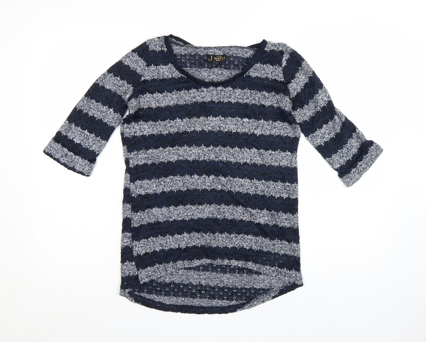 New Look Women’s Blue Striped Knit Pullover Jumper Size 8