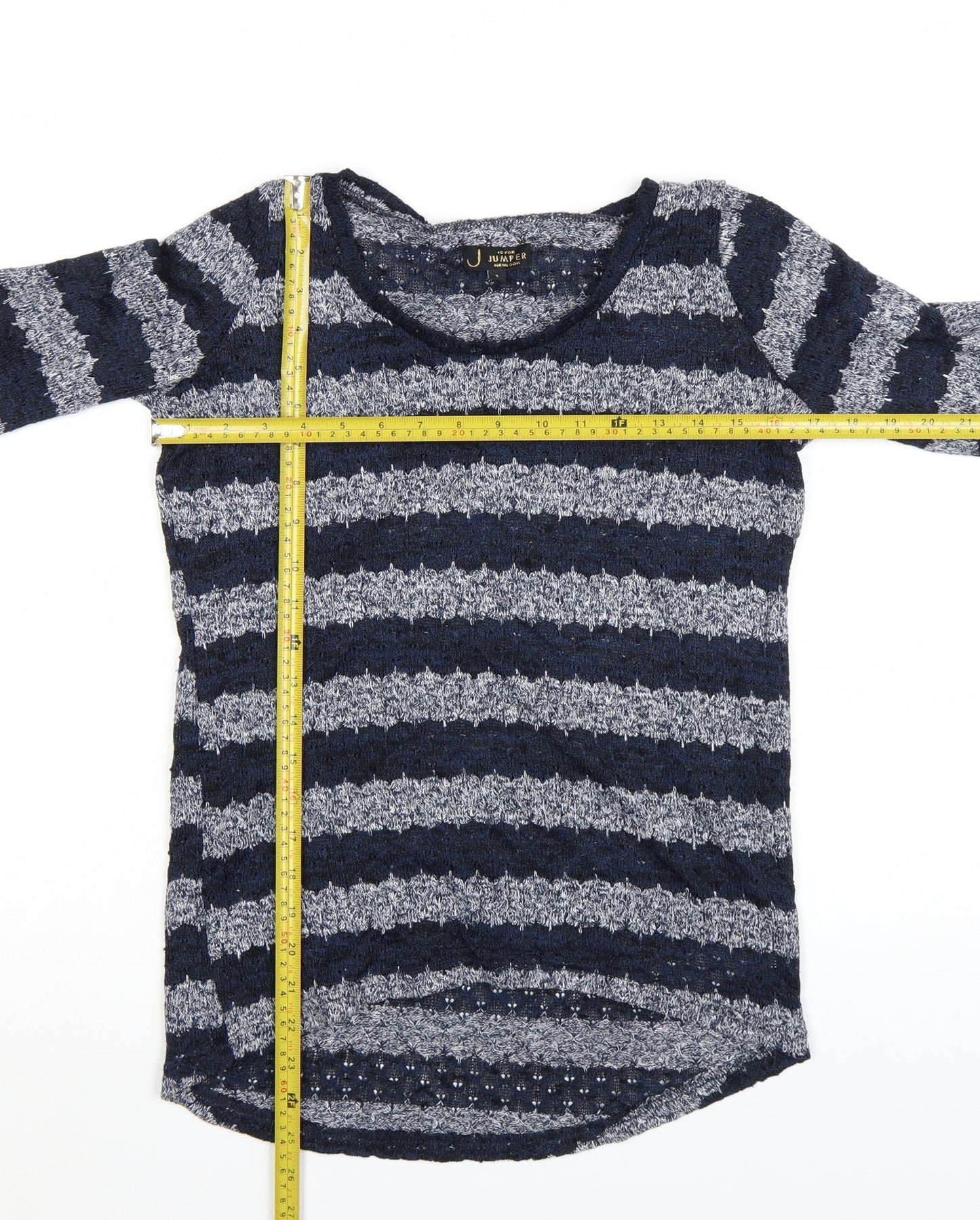 New Look Women’s Blue Striped Knit Pullover Jumper Size 8