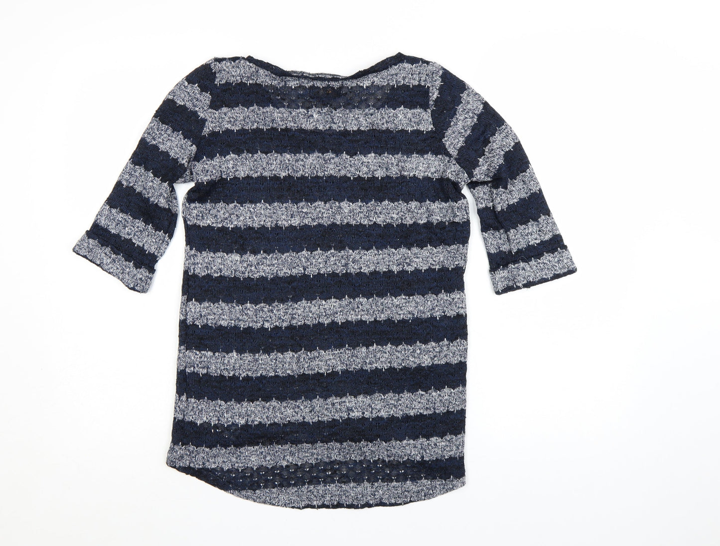 New Look Women’s Blue Striped Knit Pullover Jumper Size 8