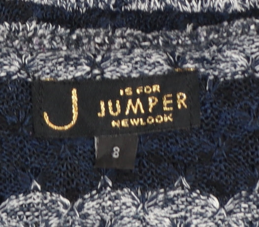 New Look Women’s Blue Striped Knit Pullover Jumper Size 8