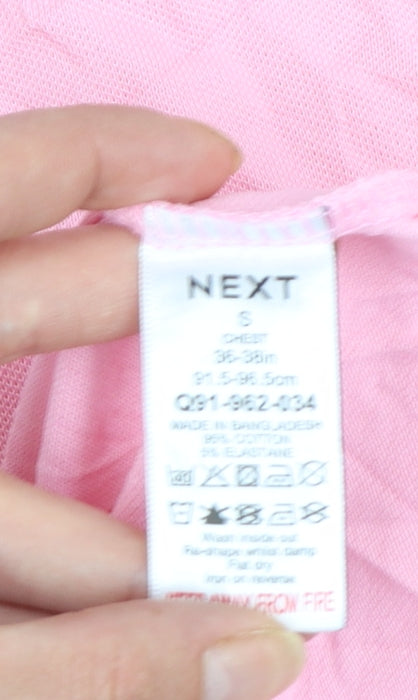 Next Men's Pink Short Sleeve Cotton Polo Shirt Size S