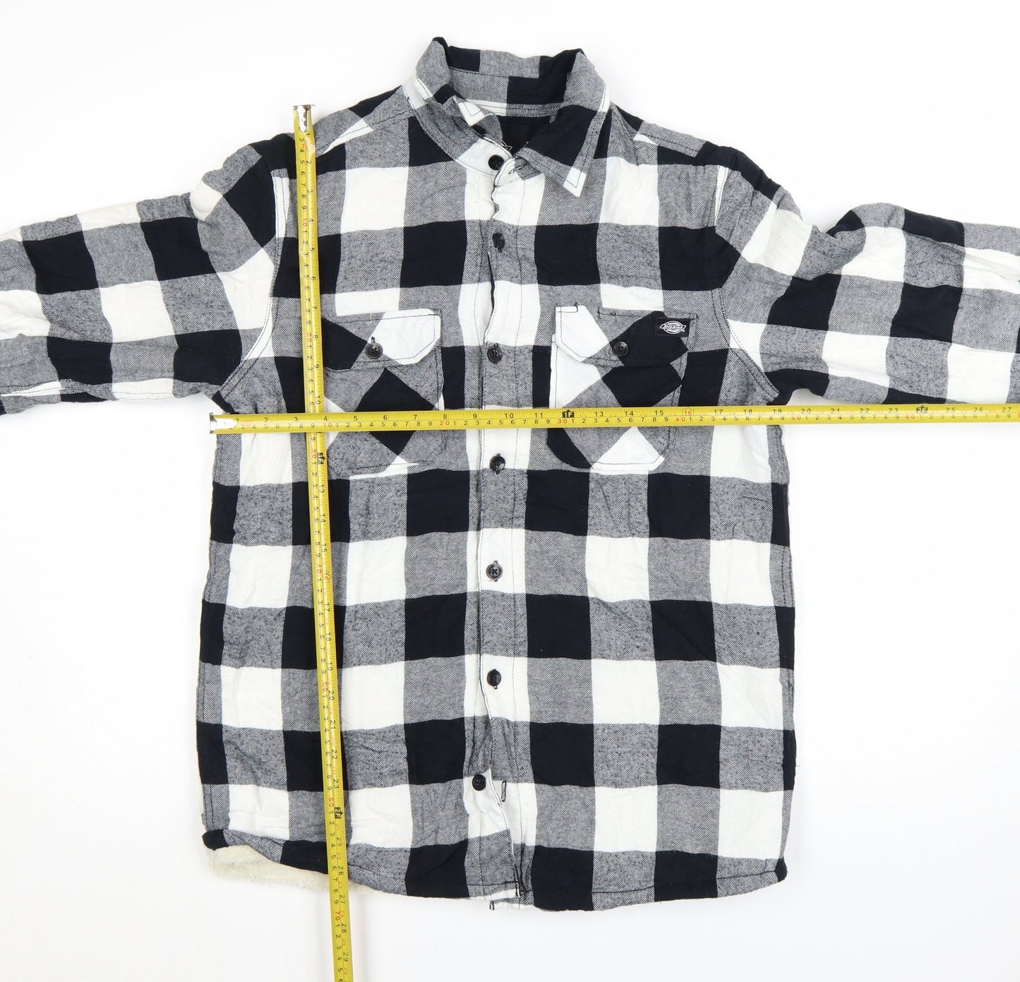 Dickies Men's Black Check Flannel Shirt Jacket Size Small