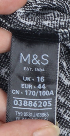 Marks and Spencer Women Black Size 16 Classic Knit Jacket