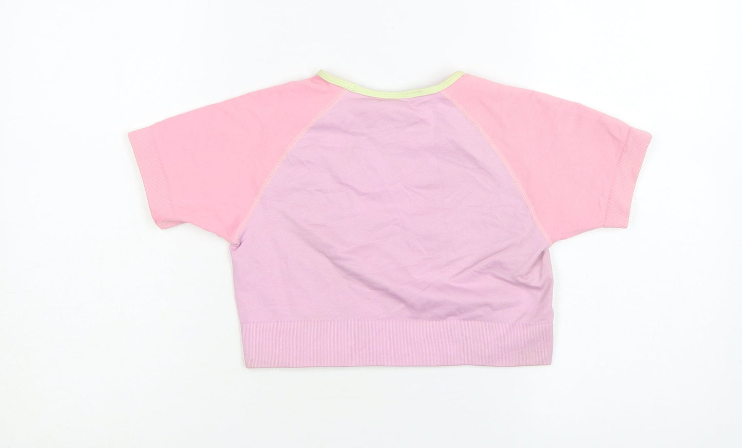 Bo+Tee Womens Pink Cropped Activewear T-Shirt Size S