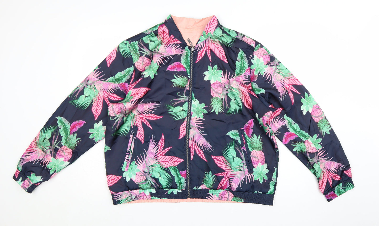 GAP Women Multicoloured XL Tropical Reversible Bomber Jacket