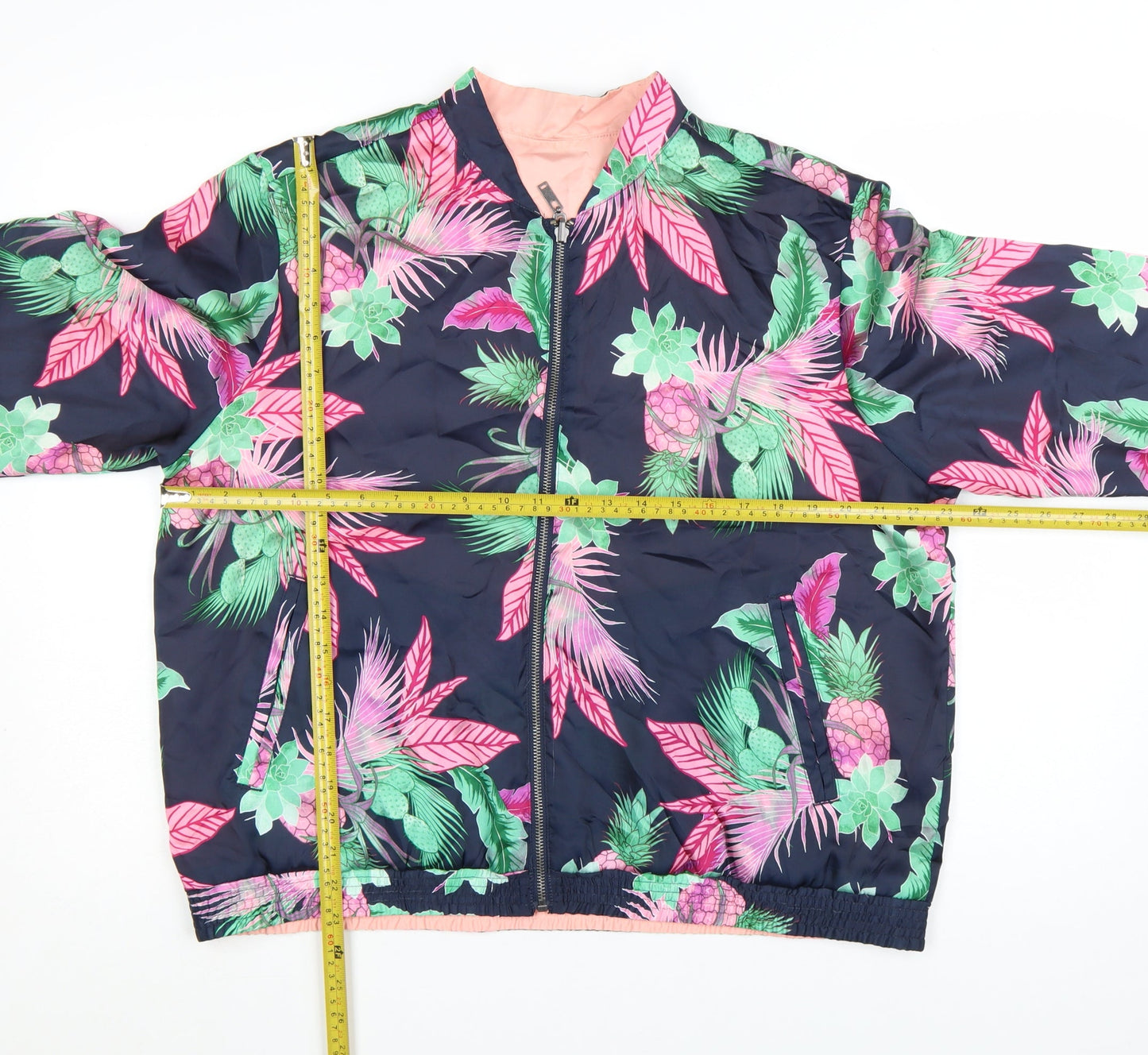 GAP Women Multicoloured XL Tropical Reversible Bomber Jacket