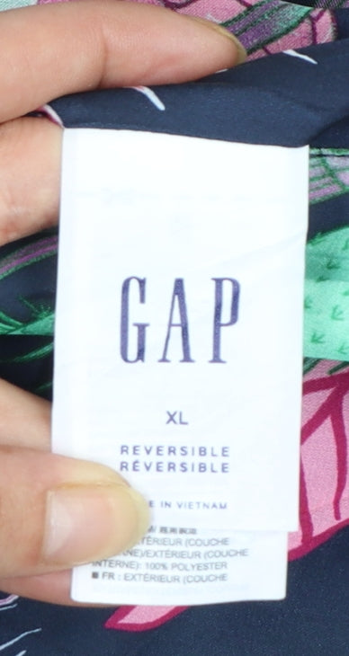 GAP Women Multicoloured XL Tropical Reversible Bomber Jacket