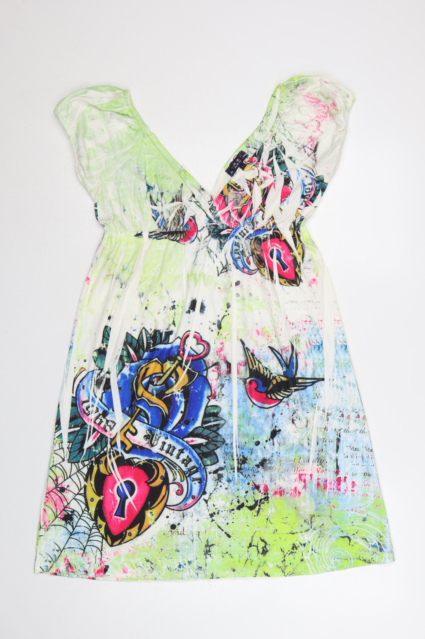 New York Laundry Women's Multicoloured M A-Line V-Neck Graphic Dress