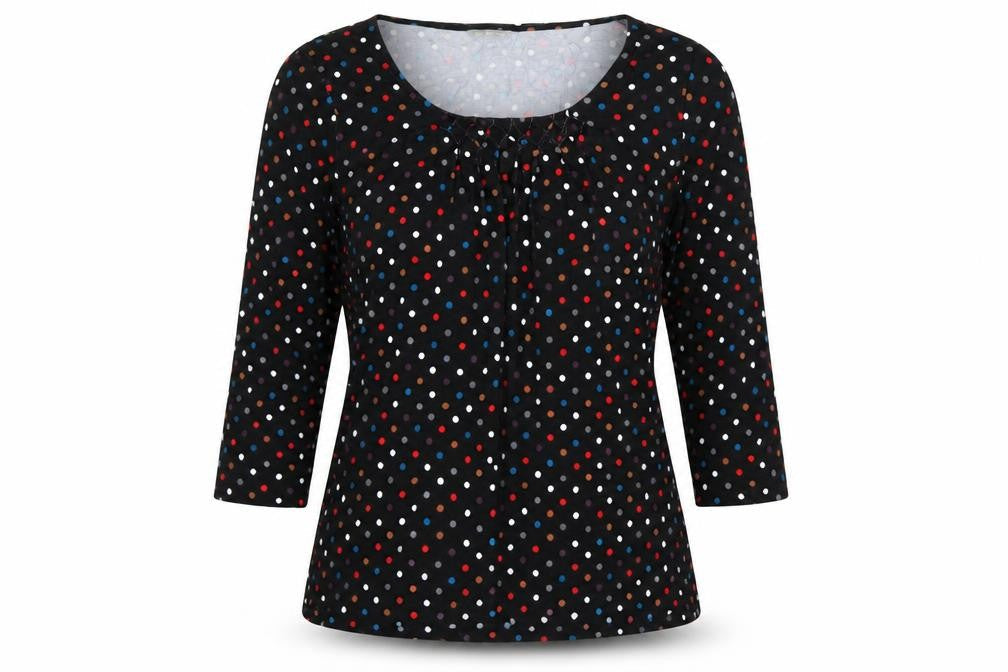 Marks & Spencer Women’s Black Polka Dot 3/4 Sleeve Viscose Blouse UK 14