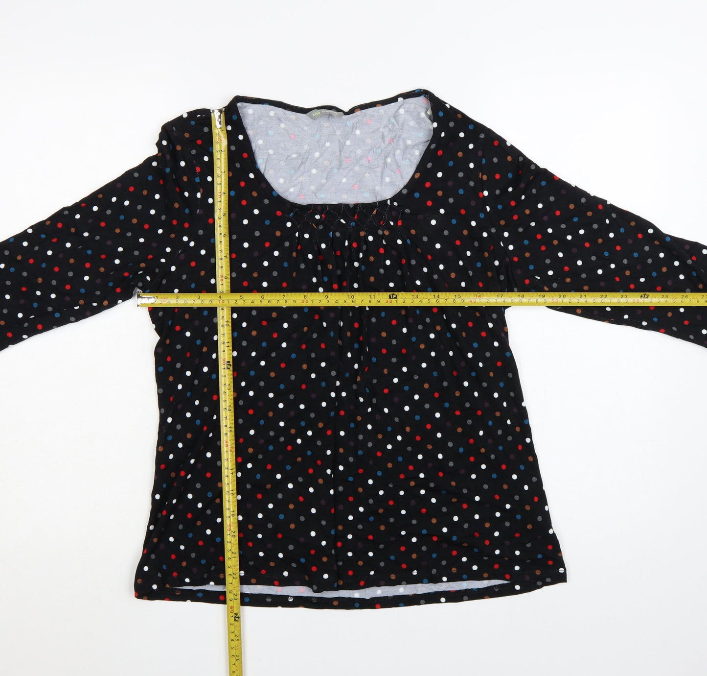 Marks and Spencer Women’s Black Polka Dot 3/4 Sleeve Viscose Blouse UK 14