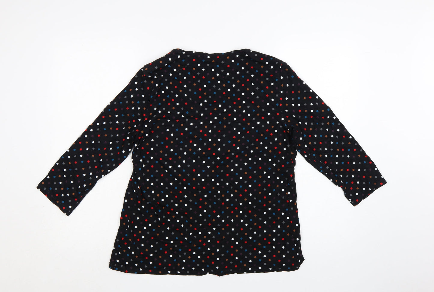 Marks and Spencer Women’s Black Polka Dot 3/4 Sleeve Viscose Blouse UK 14