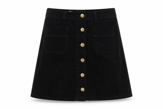 Denim Co. Women's Black Corduroy A-Line Mini Skirt Size 12