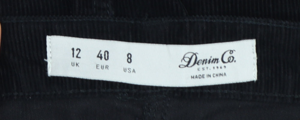 Denim Co. Women's Black Corduroy A-Line Mini Skirt Size 12
