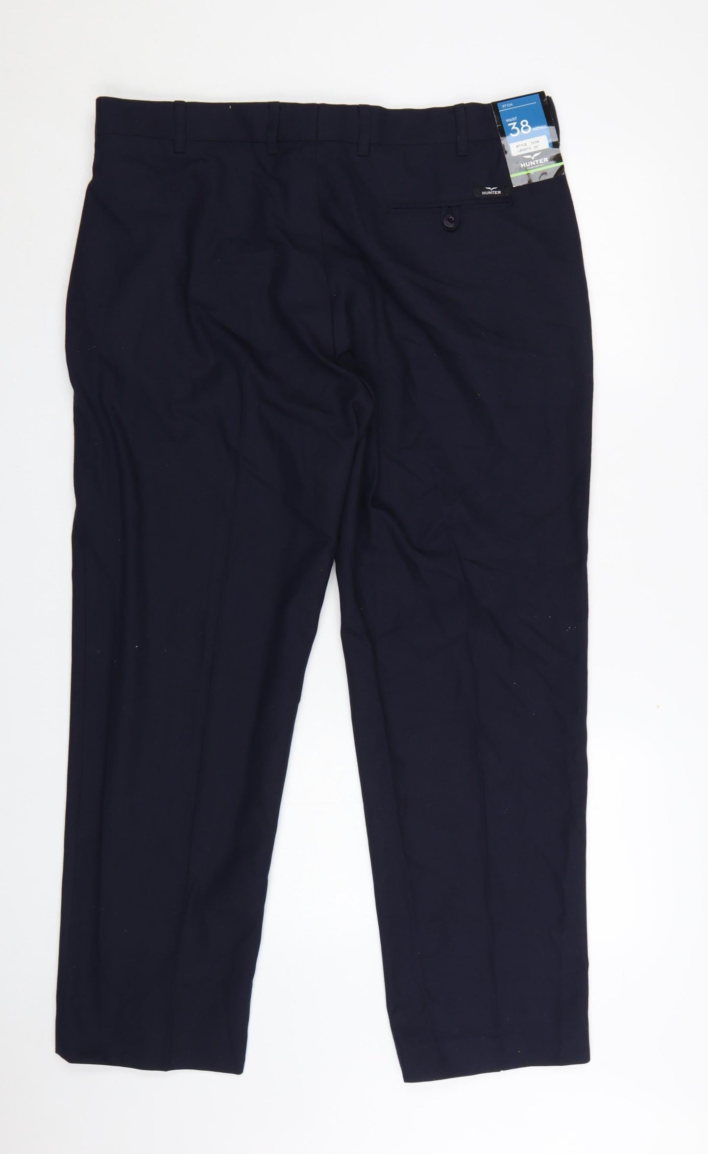 Hunter Men Blue 38in Regular Fit Chino Trousers Workwear