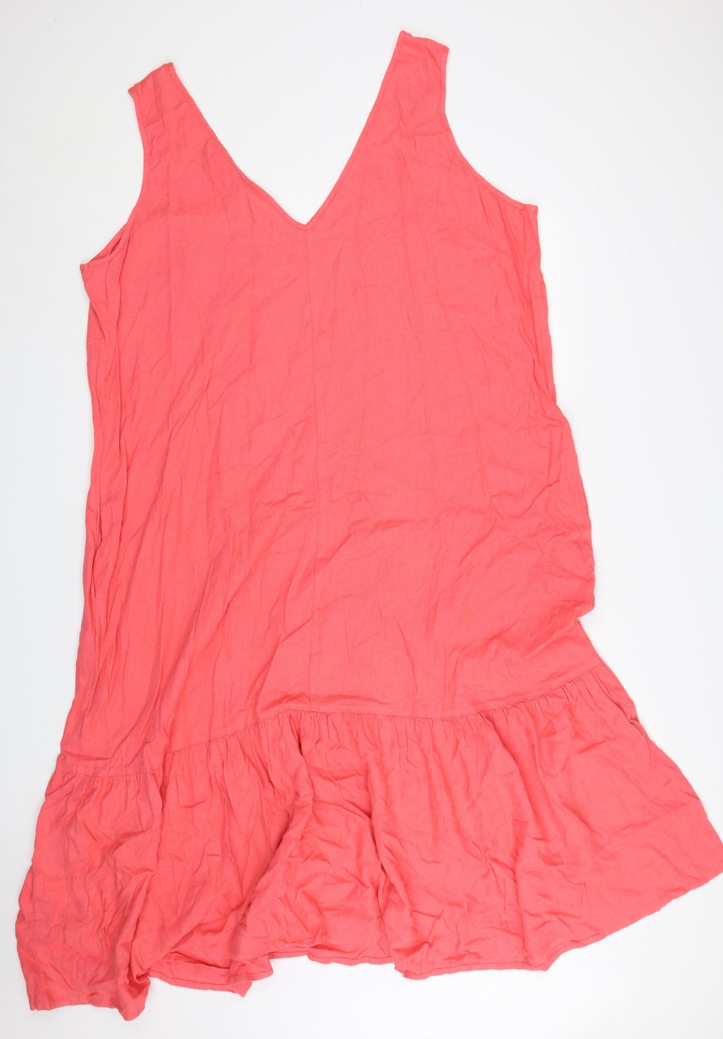 George Women’s Pink Linen Blend Sleeveless Shift Dress Size 24