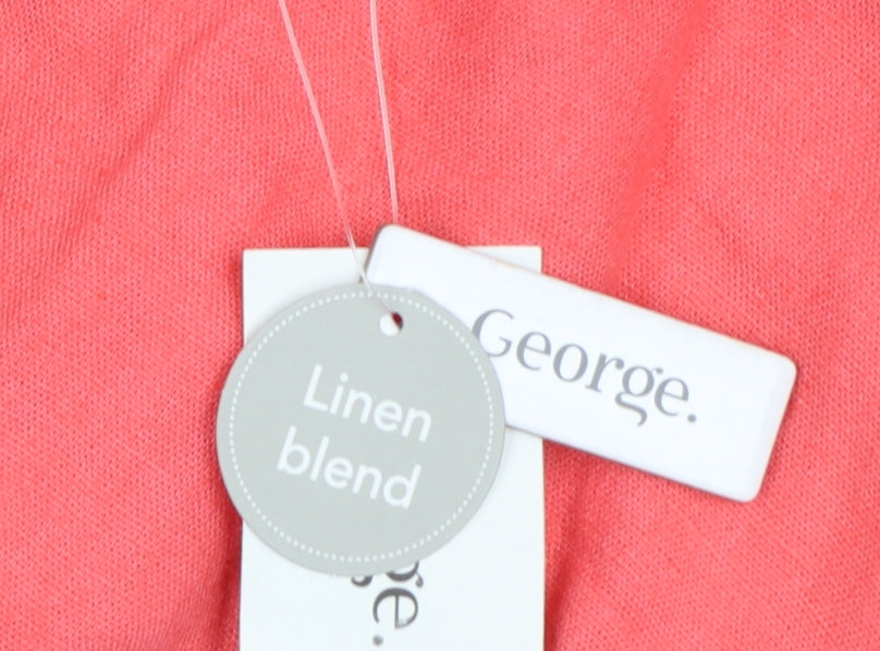 George Women’s Pink Linen Blend Sleeveless Shift Dress Size 24