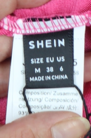 SHEIN Women’s Pink Ruched Bodycon Midi Dress Size 12