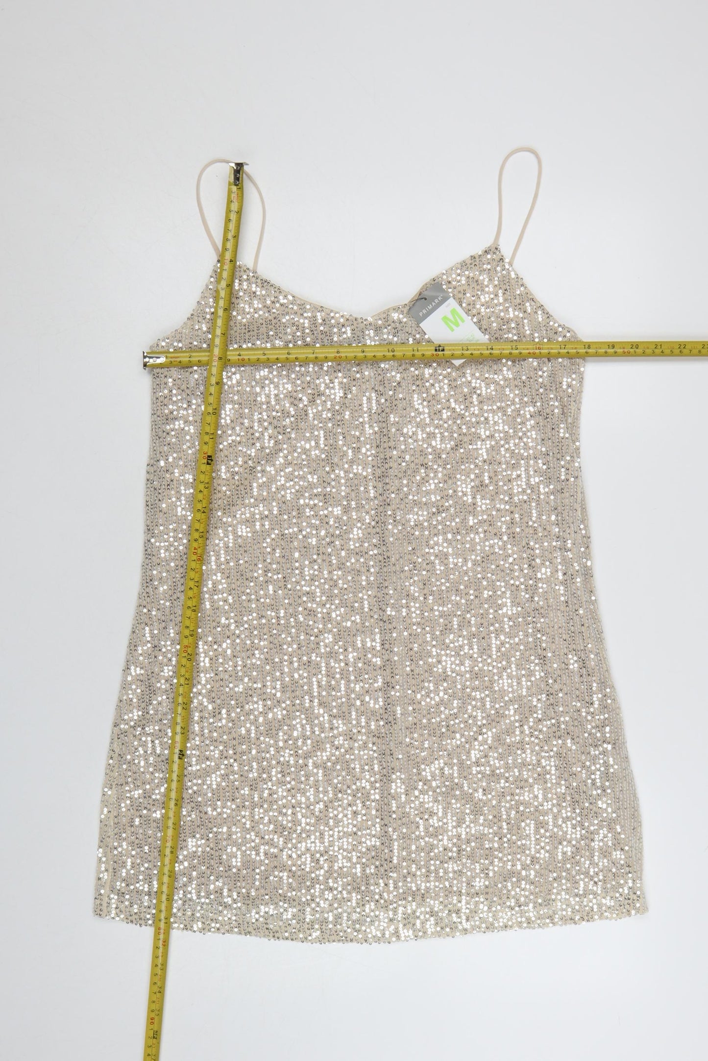 Primark Women Silver Sequin Slip Dress Size 10 Party Cocktail