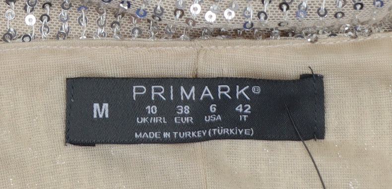 Primark Women Silver Sequin Slip Dress Size 10 Party Cocktail