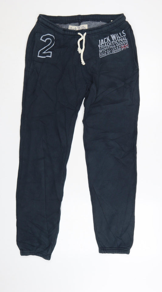 Jack Wills Men's Blue XS Jogger Sweatpants with Embroidered Logo