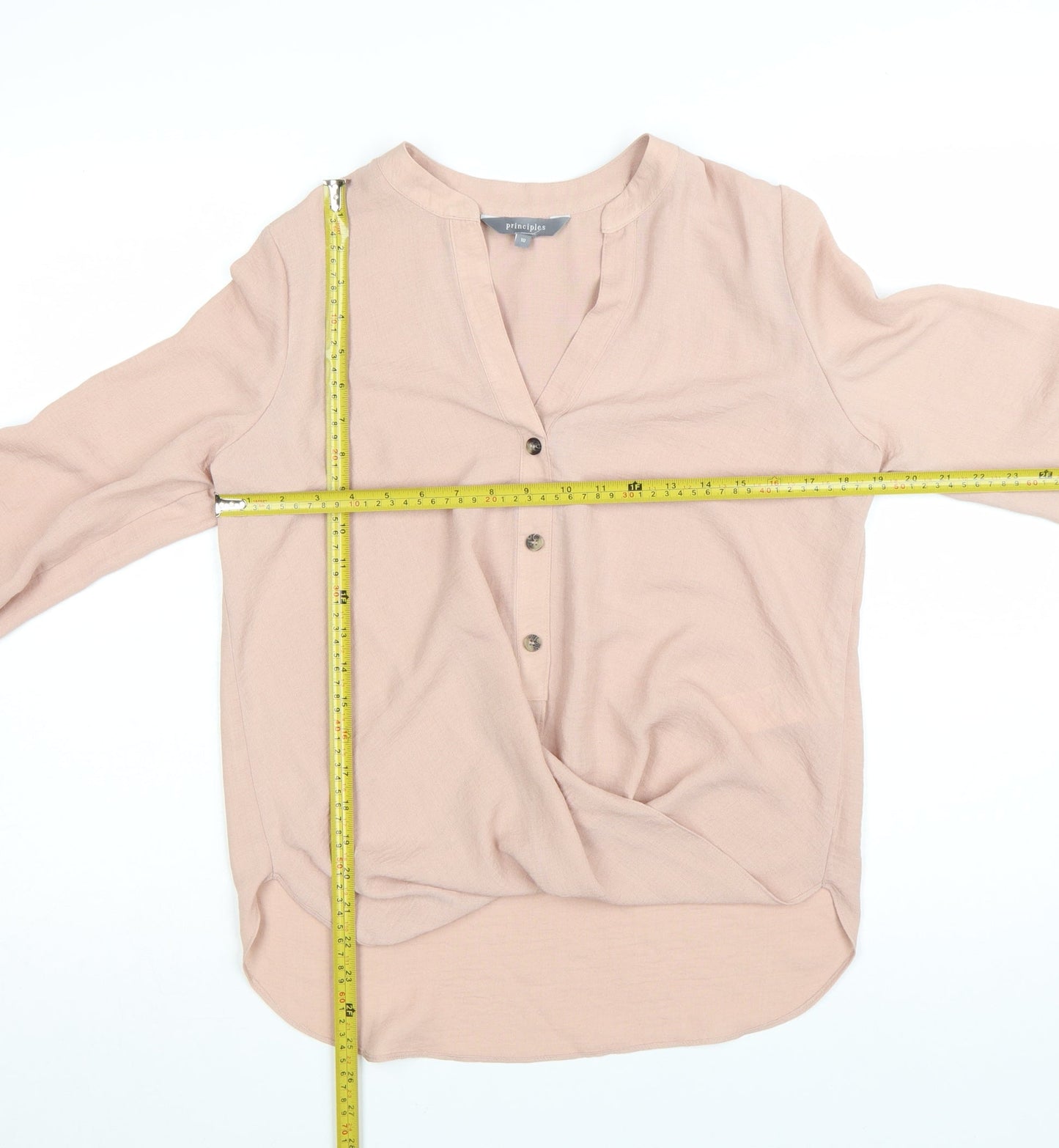 Principles Women’s Beige 3/4 Sleeve Tunic Blouse Size 10