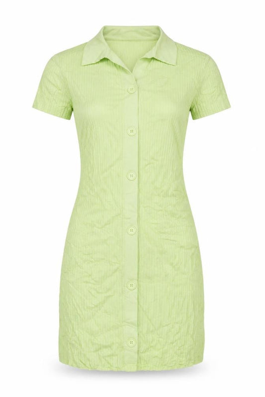 Threadbare Women's Green Short Sleeve Collared Shirt Dress Size 8