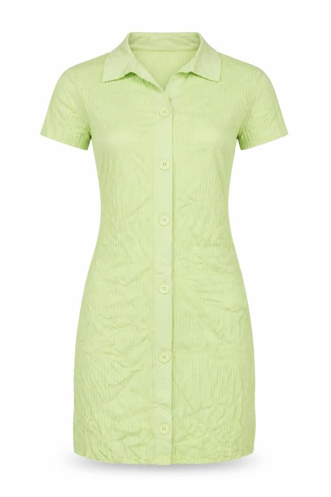 Threadbare Women's Green Short Sleeve Collared Shirt Dress Size 8