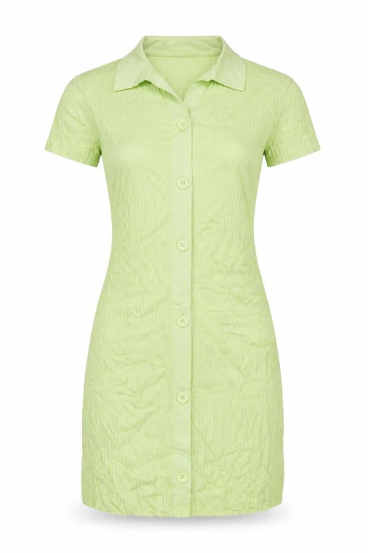 Threadbare Women's Green Short Sleeve Collared Shirt Dress Size 8
