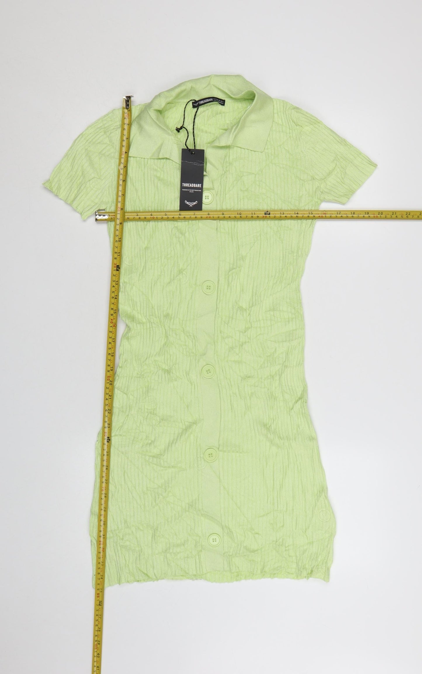 Threadbare Women's Green Short Sleeve Collared Shirt Dress Size 8