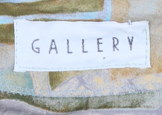 Gallery Women's Multicoloured Geometric V-Neck Tunic Blouse Size 12