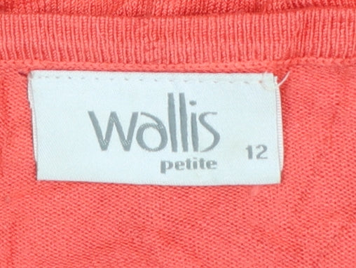 Wallis Women Pink Petite Size 12 Studded Shoulder Pullover Jumper