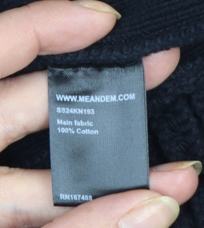 ME+EM Womens Black V-Neck Sleeveless Knit Cotton Vest L