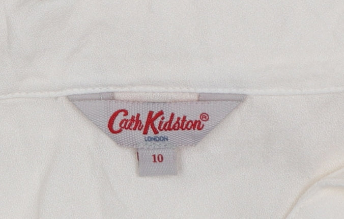 Cath Kidston Women Ivory Viscose Long Sleeve Tunic Blouse UK 10