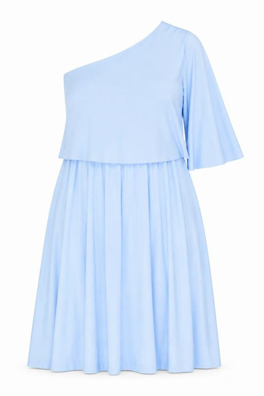 ASOS Women Blue Size 14 One Shoulder A-Line Dress