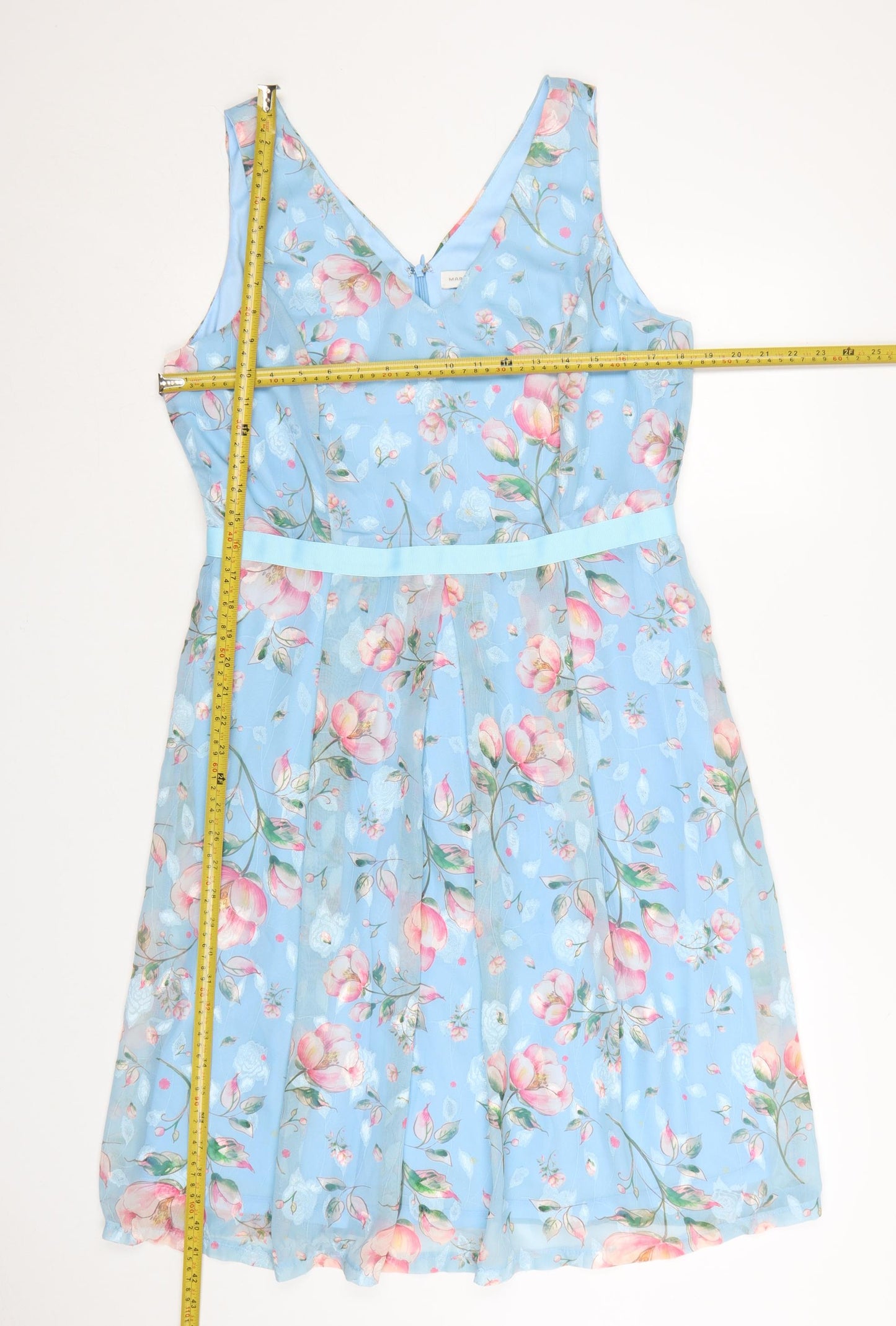 Marc Angelo Women's Blue Floral Fit & Flare Dress Size 14