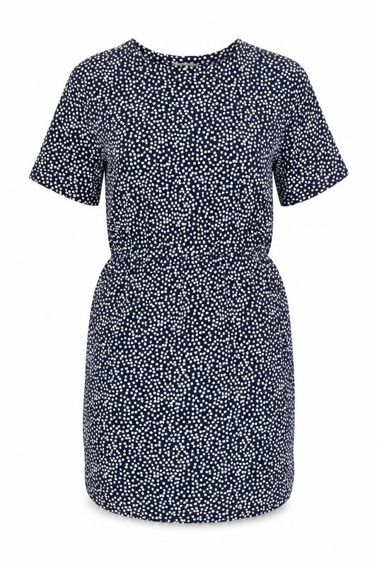 Warehouse Women Blue Geometric Short Sleeve Shift Dress Size 14