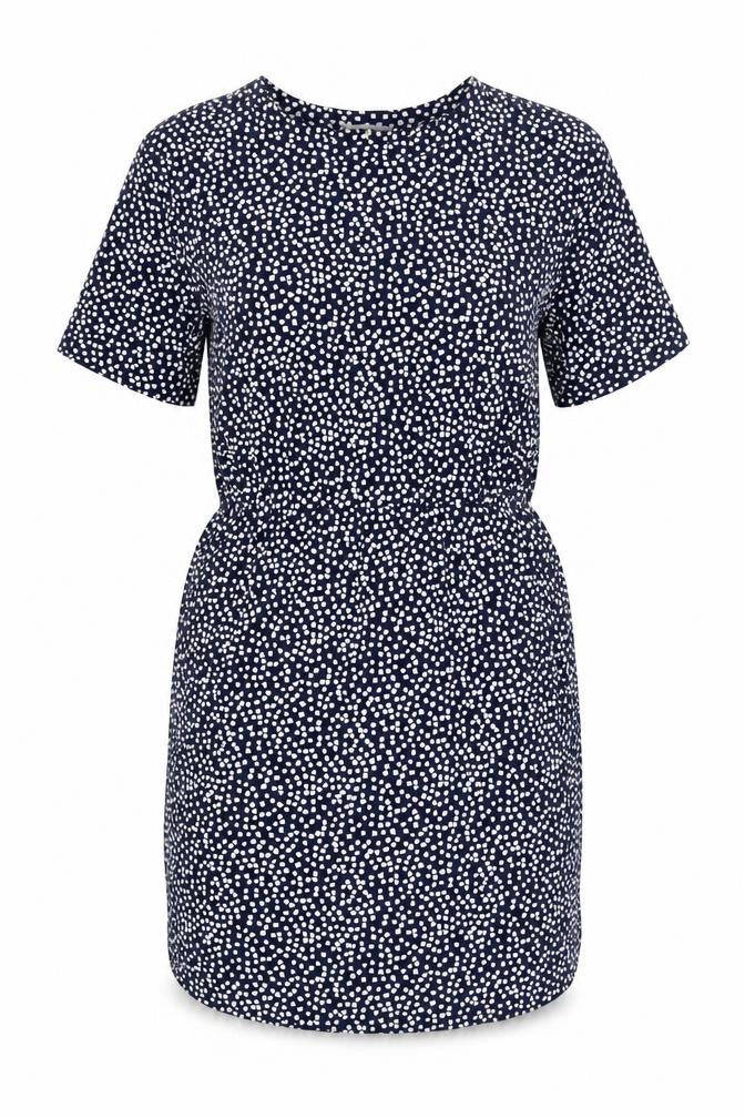 Warehouse Women Blue Geometric Short Sleeve Shift Dress Size 14