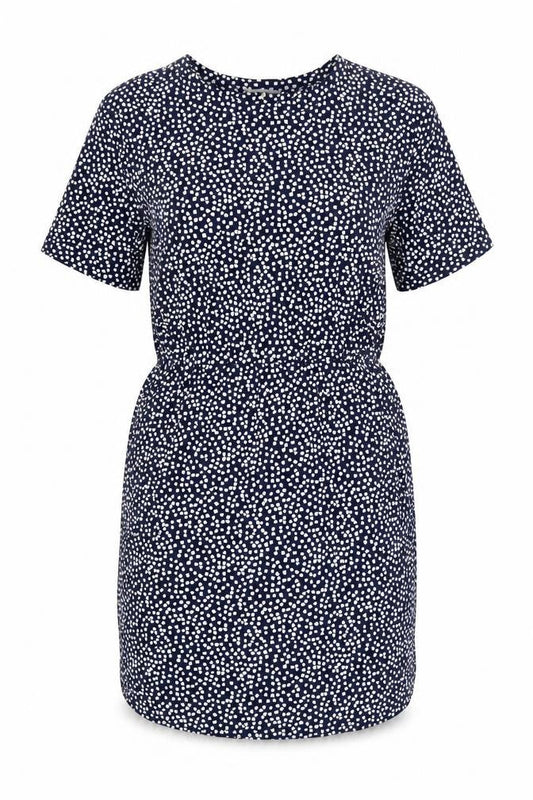 Warehouse Women Blue Geometric Short Sleeve Shift Dress Size 14
