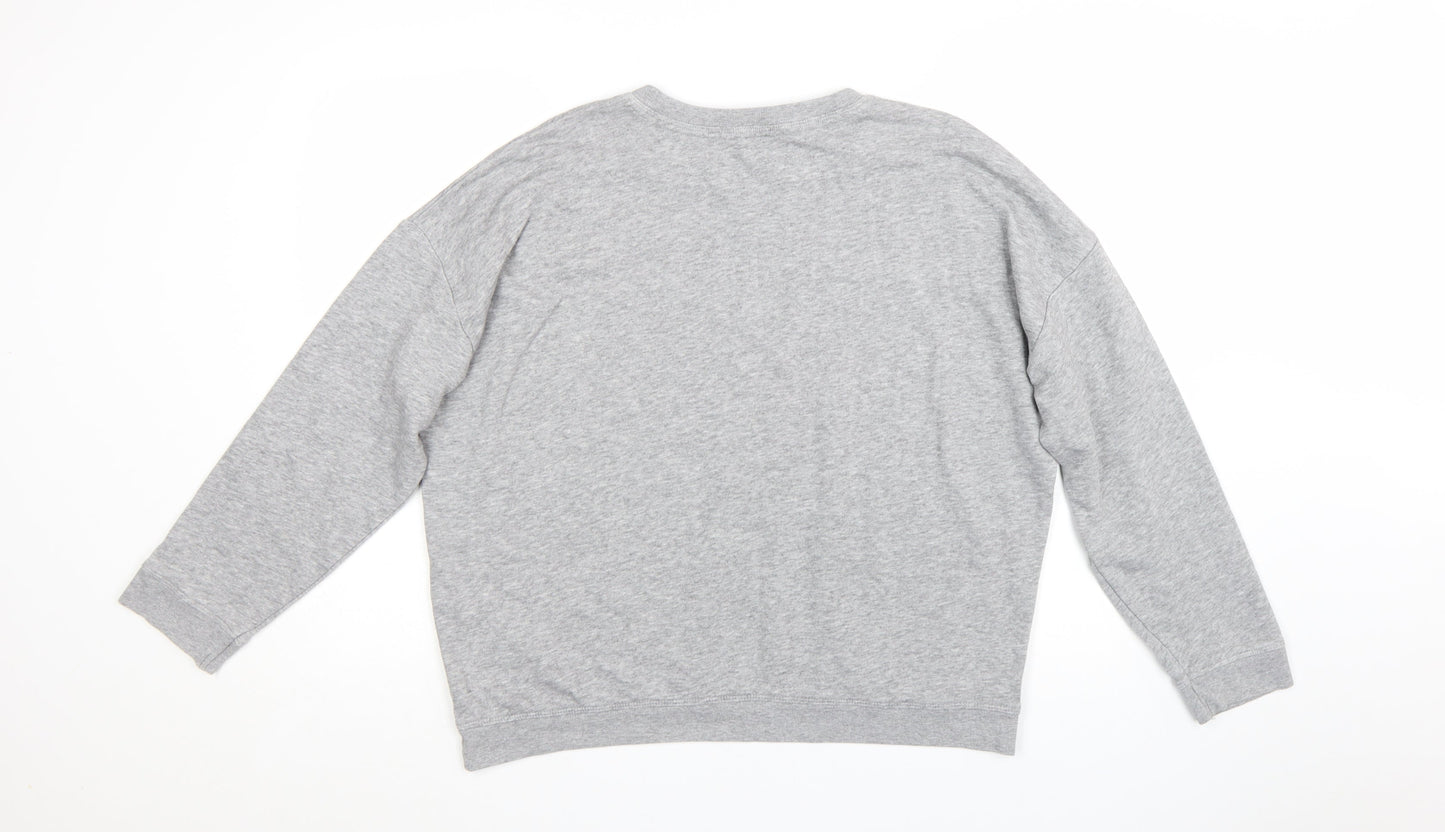New Look Women's Grey Embroidered Bird Sweatshirt Size 14