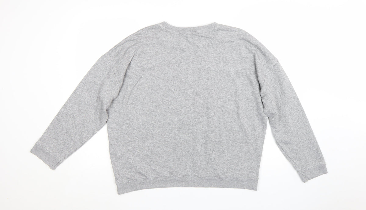 New Look Women's Grey Embroidered Bird Sweatshirt Size 14