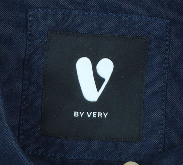 By Very Men's Navy Blue Short Sleeve Button-Up Cotton Shirt L