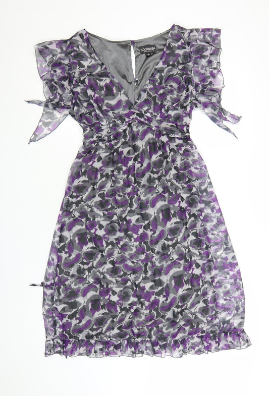 Sodamix Women’s Multicoloured Floral Chiffon Wrap Dress Size 12