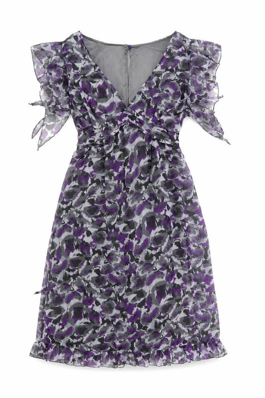 Sodamix Women’s Multicoloured Floral Chiffon Wrap Dress Size 12