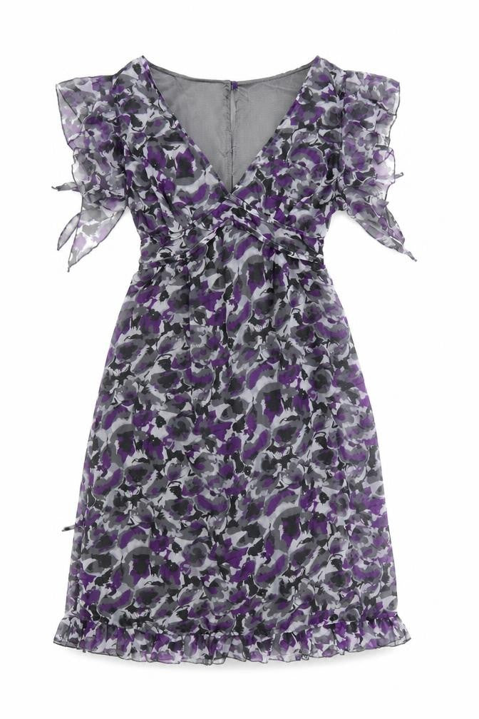 Sodamix Women’s Multicoloured Floral Chiffon Wrap Dress Size 12