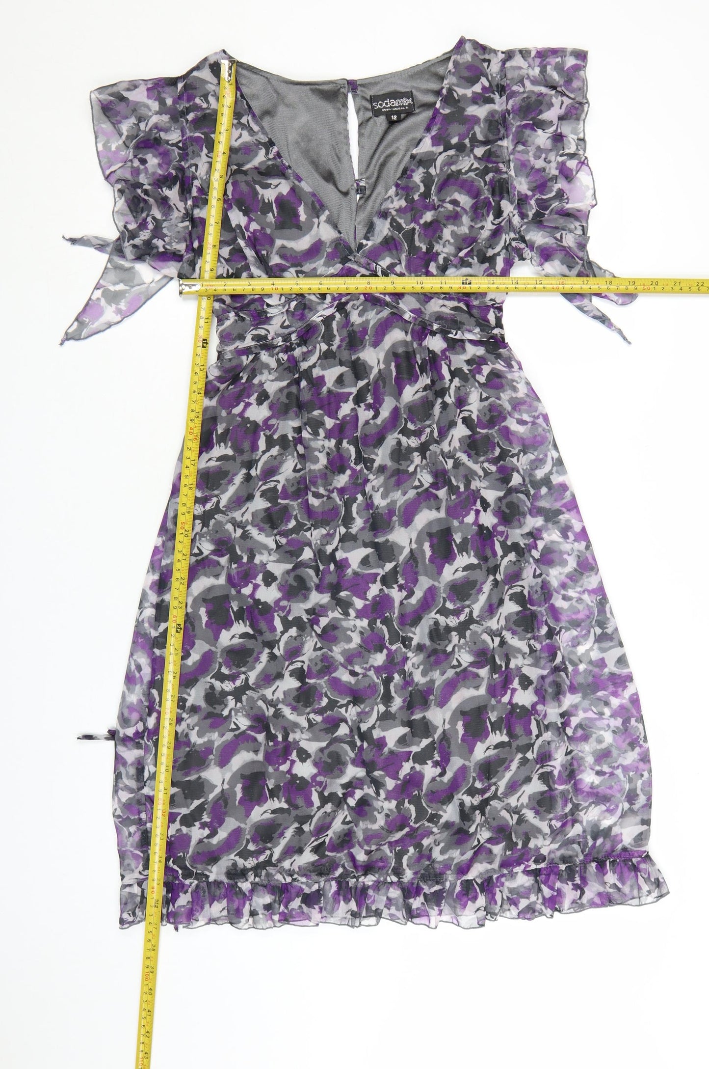 Sodamix Women’s Multicoloured Floral Chiffon Wrap Dress Size 12