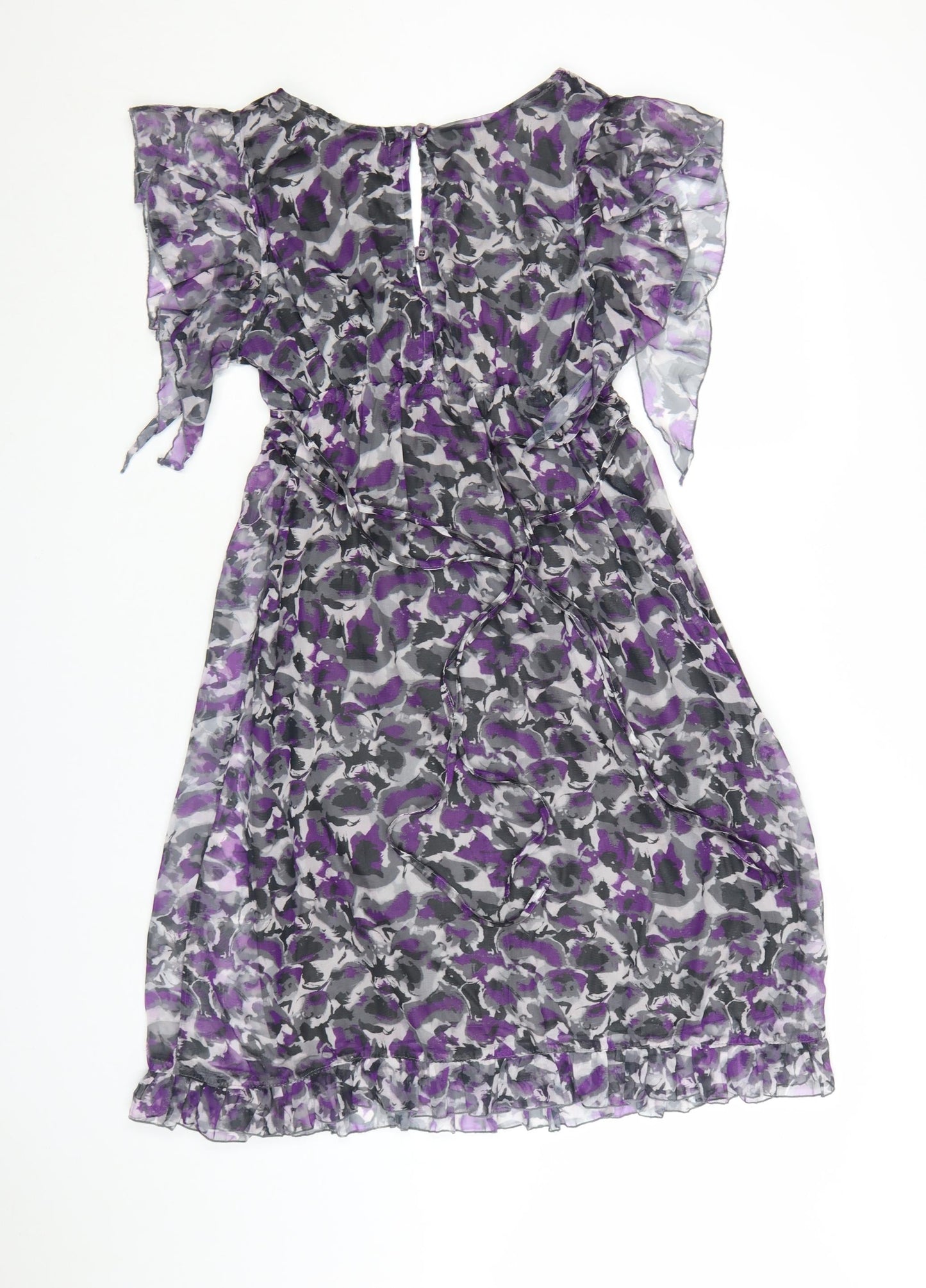 Sodamix Women’s Multicoloured Floral Chiffon Wrap Dress Size 12