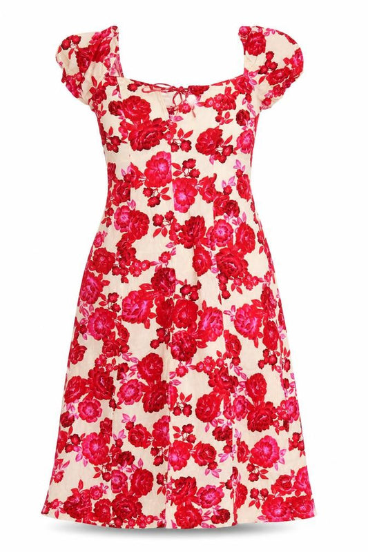 Stradivarius Women’s Multicoloured Floral Midi A-Line Dress Size 14