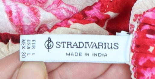Stradivarius Women’s Multicoloured Floral Midi A-Line Dress Size 14