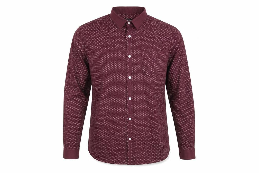 Blue Inc Men’s Red Geometric Long Sleeve Button-Up Shirt XL